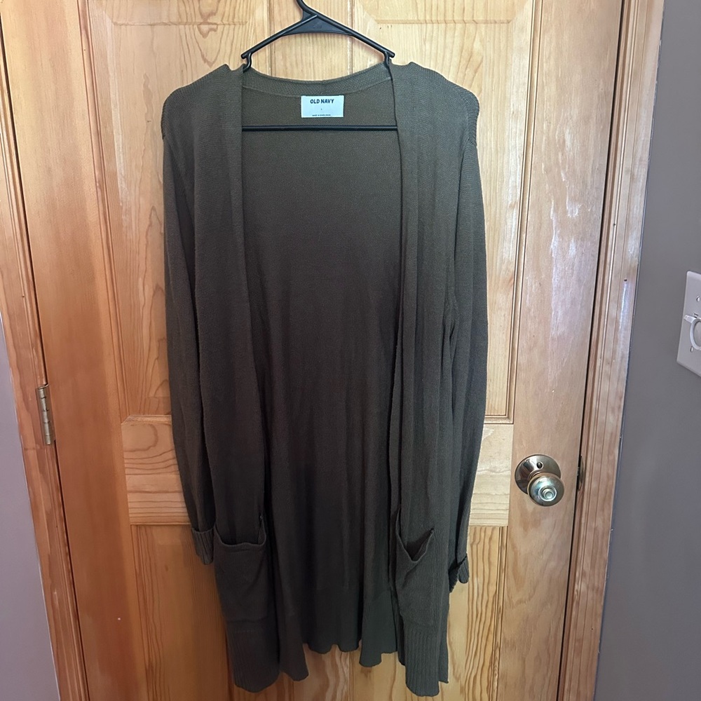 Old Navy Olive Green Knit Cardigan